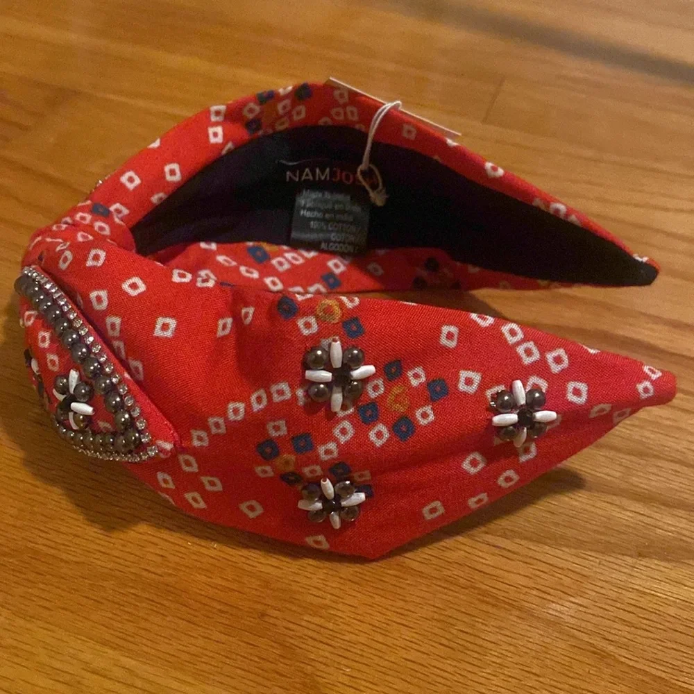 Red Beaded Knot Headband - Women Accessories Hair Accessory